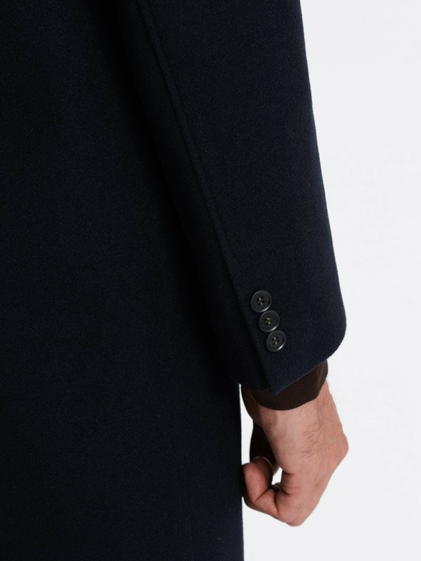 Ombre Clothing Pánsky jednoradový kabát s golierom a spodným dielom Ombre Oblečenie