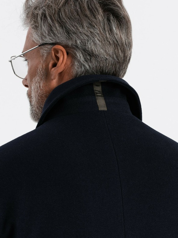 Ombre Clothing Pánsky jednoradový kabát s golierom a spodným dielom Ombre Oblečenie