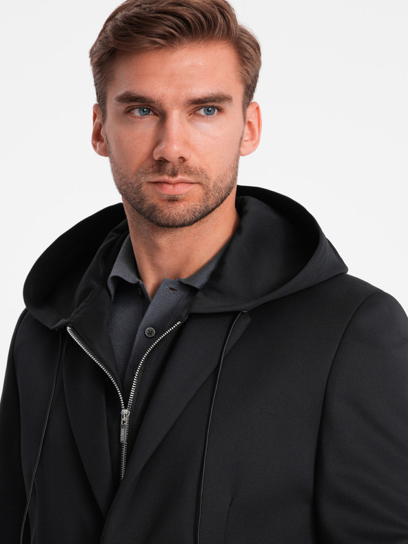 Ombre Clothing Pánska bunda s odnímateľnou podšívkou a kapucňou Ombre Clothing