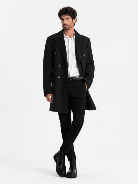 Ombre Clothing Pánsky dvojradový kabát Ombre Clothing
