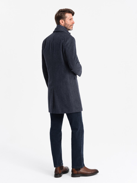 Ombre Clothing Ombre Clothing V2 OM-COWC-0121 Pánsky kabát so zapínaním na gombíky zo zmesi vlny