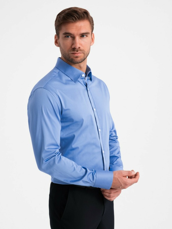 Ombre Clothing Pánska saténová košeľa Ombre Clothing SLIM FIT V2 OM-SHOS-0176