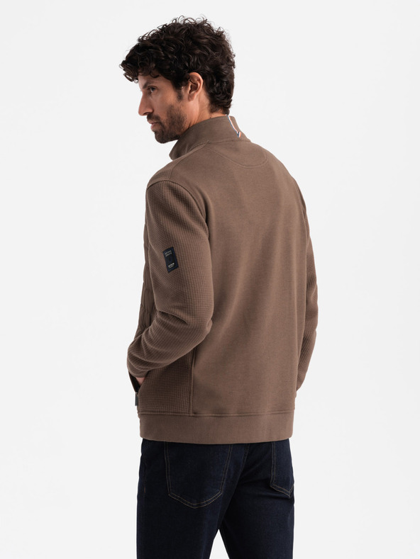 Ombre Clothing Pánska ľahká bunda na zips s prešívanou prednou časťou Ombre Clothing V3 OM-JANP-0193