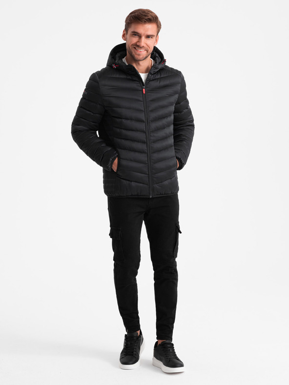 Ombre Clothing Ľahko zateplená pánska prešívaná bunda Ombre Clothing