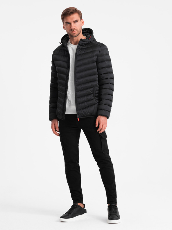 Ombre Clothing Ľahko zateplená pánska prešívaná bunda Ombre Clothing