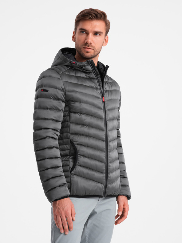 Ombre Clothing Ľahko zateplená pánska prešívaná bunda Ombre Clothing