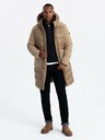 Ombre Clothing Pánska prešívaná dlhá bunda s veľkými vreckami Ombre Oblečenie