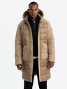 Ombre Clothing Pánska prešívaná dlhá bunda s veľkými vreckami Ombre Oblečenie