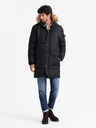 Ombre Clothing Pánska dlhá bunda parka s kapucňou Ombre Clothing