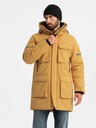 Ombre Clothing Pánska zateplená dlhá bunda Ombre Oblečenie