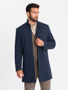 Ombre Clothing Pánsky štruktúrovaný kabát s vysokým golierom Ombre Clothing