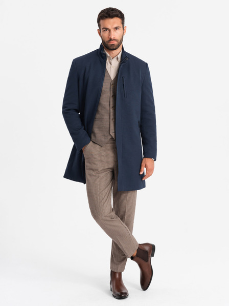 Ombre Clothing Pánsky štruktúrovaný kabát s vysokým golierom Ombre Clothing