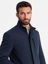 Ombre Clothing Pánsky štruktúrovaný kabát s vysokým golierom Ombre Clothing