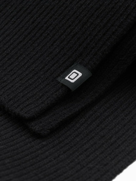 Ombre Clothing Pánska jednofarebná pletená šatka s rebrovaním čierna Ombre Clothing