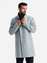 Ombre Clothing Pánska bunda parka s vysokým golierom a asymetrickým zapínaním sivá Ombre Oblečenie