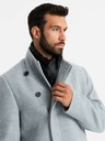 Ombre Clothing Pánska bunda parka s vysokým golierom a asymetrickým zapínaním sivá Ombre Oblečenie