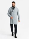Ombre Clothing Pánska bunda parka s vysokým golierom a asymetrickým zapínaním sivá Ombre Oblečenie