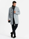 Ombre Clothing Pánska bunda parka s vysokým golierom a asymetrickým zapínaním sivá Ombre Oblečenie