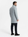 Ombre Clothing Pánska bunda parka s vysokým golierom a asymetrickým zapínaním sivá Ombre Oblečenie