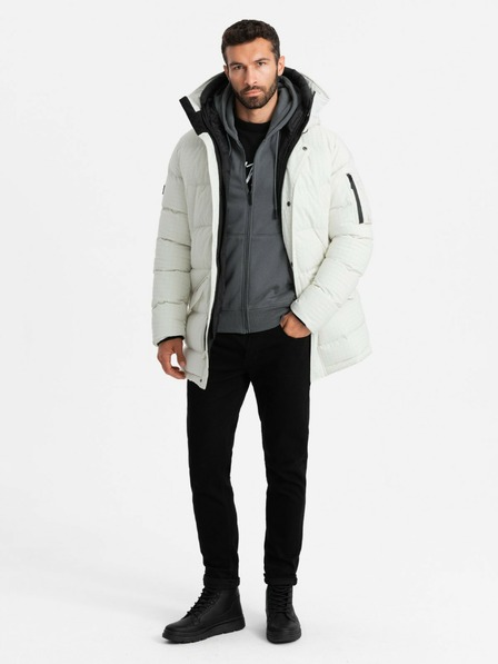 Ombre Clothing Pánska outdoorová dlhá bunda parka Ombre Clothing