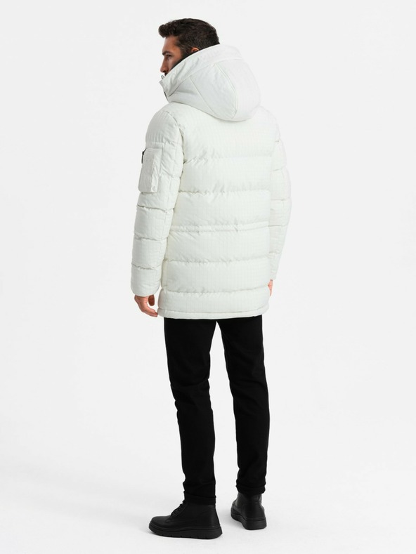 Ombre Clothing Pánska outdoorová dlhá bunda parka Ombre Clothing