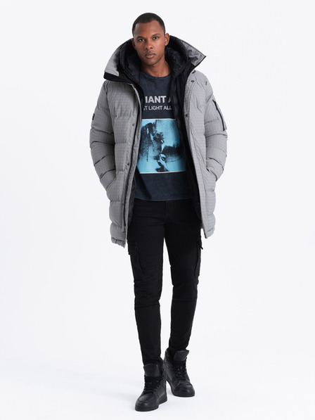Ombre Clothing Pánska outdoorová dlhá bunda parka Ombre Clothing
