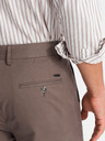 Ombre Clothing Pánske chino nohavice REGULAR FIT hnedé Oblečenie Ombre