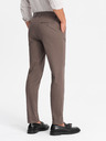 Ombre Clothing Pánske chino nohavice REGULAR FIT hnedé Oblečenie Ombre