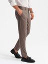 Ombre Clothing Pánske chino nohavice REGULAR FIT hnedé Oblečenie Ombre