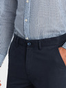 Ombre Clothing Pánske pevné chino nohavice REGULAR FIT tmavomodré Ombre Oblečenie