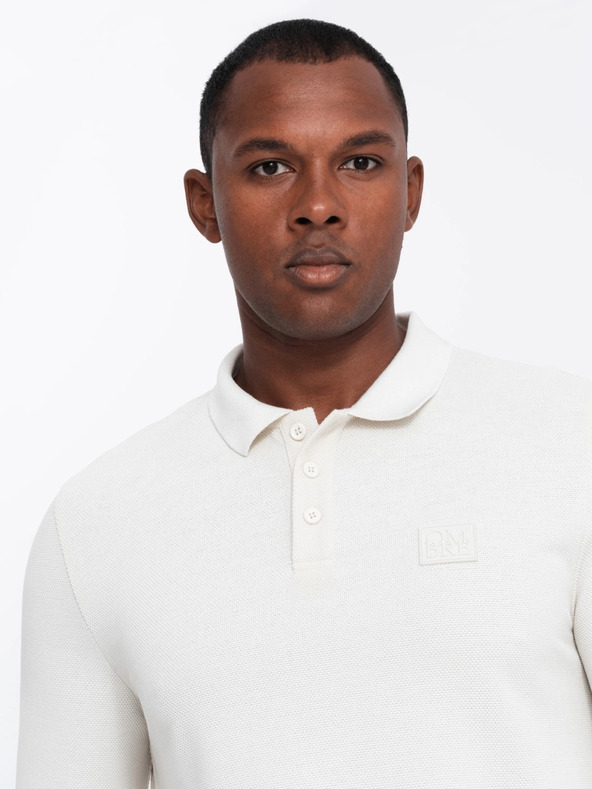 Ombre Clothing Pánske polo tričko s dlhým rukávom Ombre Oblečenie