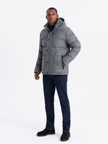 Ombre Clothing Pánska bunda s kapucňou Ombre Oblečenie