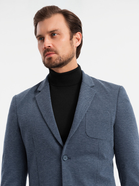 Ombre Clothing Pánska štruktúrovaná pletená priliehavá bunda Ombre Oblečenie