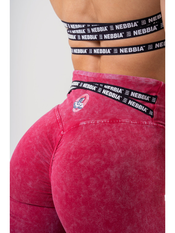 Nebbia Sprané legíny s vysokým pásom LEGACY 777 XS,červená