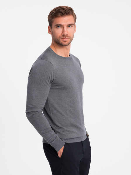 Ombre Clothing Klasický pánsky sveter s okrúhlym výstrihom Oblečenie Ombre