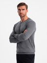 Ombre Clothing Klasický pánsky sveter s okrúhlym výstrihom Oblečenie Ombre