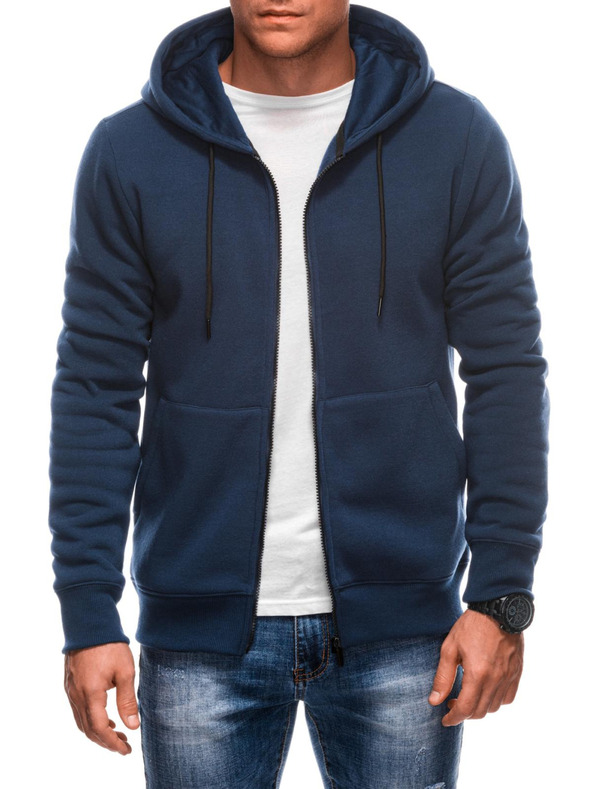 Edoti Pánska mikina BASIC na zips s kapucňou Edoti
