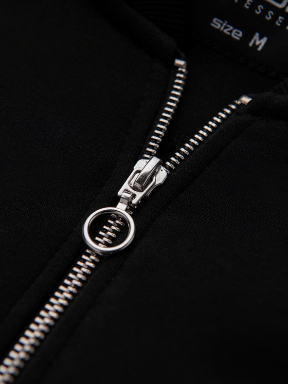 Ombre Clothing Pánska bavlnená elastická mikina bomber čierna Oblečenie Ombre