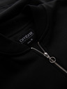Ombre Clothing Pánska bavlnená elastická mikina bomber čierna Oblečenie Ombre