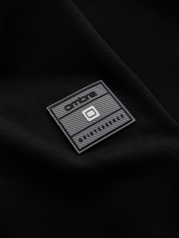 Ombre Clothing Pánska bavlnená elastická mikina bomber čierna Oblečenie Ombre