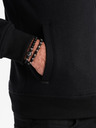 Ombre Clothing Pánska bavlnená elastická mikina bomber čierna Oblečenie Ombre
