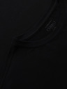 Ombre Clothing Pánske tričko SLIM FIT s dlhým rukávom a výstrihom do V s elastanom a potlačou čierna Ombre Oblečenie