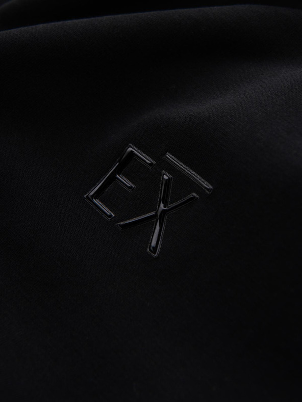 Ombre Clothing Pánske tričko SLIM FIT s dlhým rukávom a výstrihom do V s elastanom a potlačou čierna Ombre Oblečenie