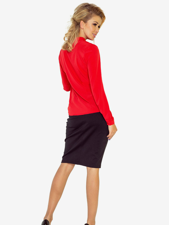 numoco Červená dámska blúzka s Numoco úpletom