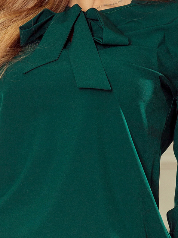 numoco Zelená dámska blúzka s úpletom Numoco