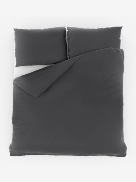 Kvalitex Francúzske mušelínové posteľné obliečky 200x200, 70x90cm tmavosivé Kvalitex