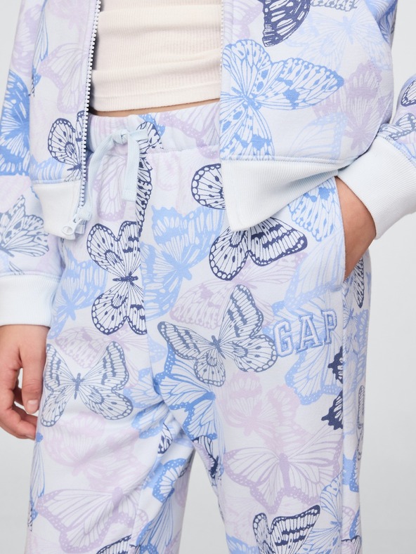 GAP Detské tepláky fleece logo army GAP