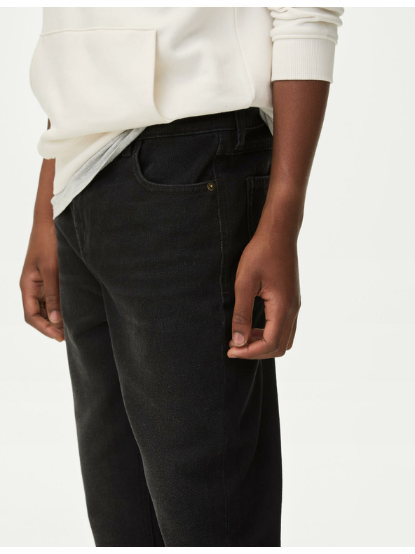 Marks & Spencer Voľné džínsy z čistej bavlny (6-16 rokov) Marks & Spencer čierna