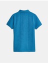 Marks & Spencer Texturovaná polokošeľa z čistej bavlny so zipsom (2-16 rokov) Marks & Spencer modrá