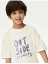 Marks & Spencer Tričko s nápisom "Outside", z čistej bavlny (1–8 rokov) Marks & Spencer biela